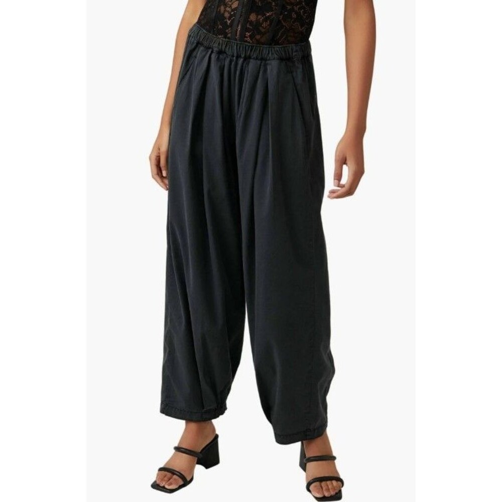 Free People To The Sky Parachute Pants Pull-on Low-Rise Solid Smocked L 287130